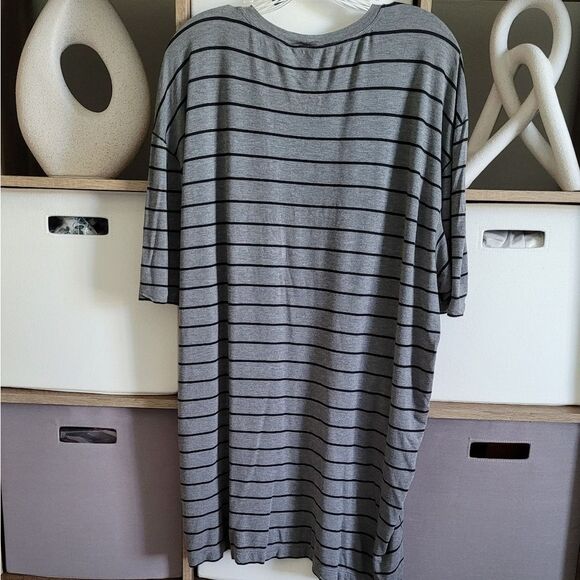 Armani Collezioni Gray Striped Short Sleeve Tee - Picture 6 of 8